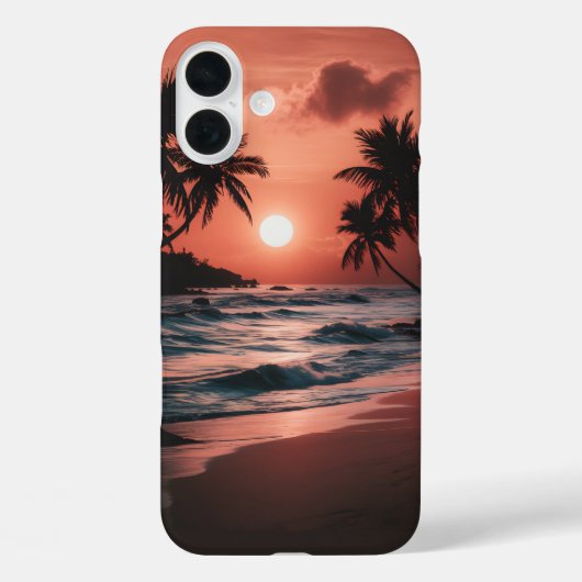 沿岸の海辺のビーチの夕日 Case-Mate iPhoneケース (裏面)