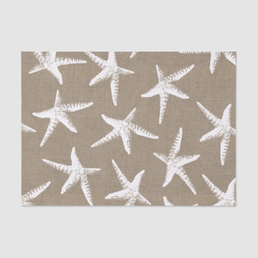 沿岸の白いヒトデとバフェイクラップ 薄葉紙 (正面)