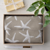 沿岸の白いヒトデとバフェイクラップ 薄葉紙 (ギフト)