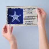 沿岸の白塗り木材の海軍青い星魚 チラシ (ハンドル)