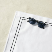 沿岸の白黒パルメットパームモノグラム ビーチタオル (インサイチュ)