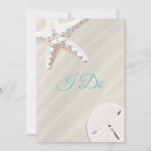 沿岸の砂浜の星型海星とウニのビーチ 招待状 (裏面)