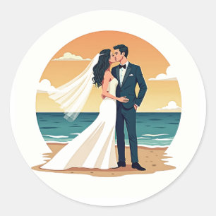 沿岸の結婚ロマンスシール ラウンドシール