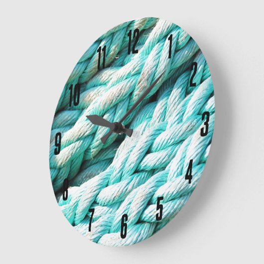 沿岸の航海の青いロープパターン ラージ壁時計 (傾斜)