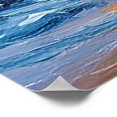 沿岸の街並みに沈む夕日 ポスター (角)