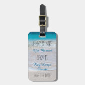 沿岸の誓い目的地の結婚式の日付を保存 ラゲッジタグ (正面縦)