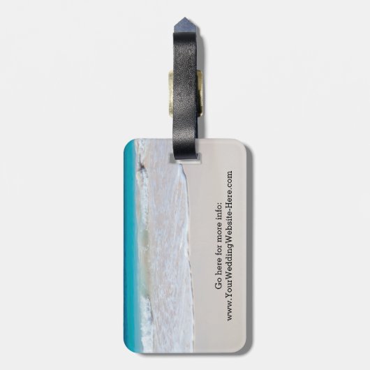 沿岸の誓い目的地の結婚式の日付を保存 ラゲッジタグ (裏面縦)