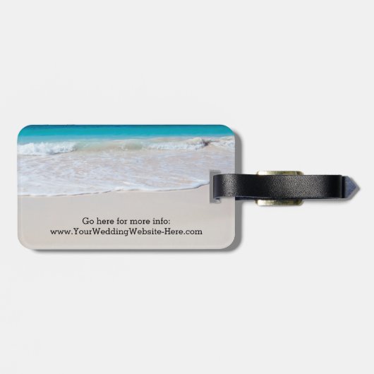 沿岸の誓い目的地の結婚式の日付を保存 ラゲッジタグ (裏面横)