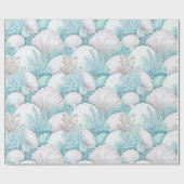 沿岸の貝殻とサンゴのパターン#3 ID1009 ラッピングペーパー (フラット)