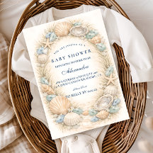 沿岸の貝殻のリース　ベイビーシャワー