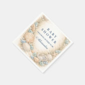沿岸の貝殻リースベビーシャワー スタンダードカクテルナプキン (角)