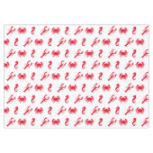 沿岸の赤い白いロブスターカニの乗馬模様 テーブルクロス (正面(横))