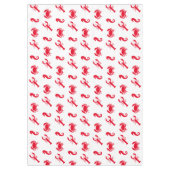 沿岸の赤い白いロブスターカニの乗馬模様 テーブルクロス (正面)