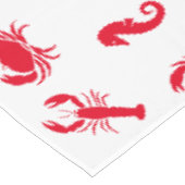 沿岸の赤い白いロブスターカニの乗馬模様 テーブルクロス (アングル)