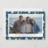 沿岸の雪の結晶と海の要素の写真 シーズンカード (正面)