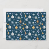 沿岸の雪の結晶と海の要素の写真 シーズンカード (裏面)