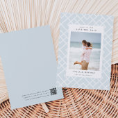 沿岸の青い竹格子写真 セーブザデート