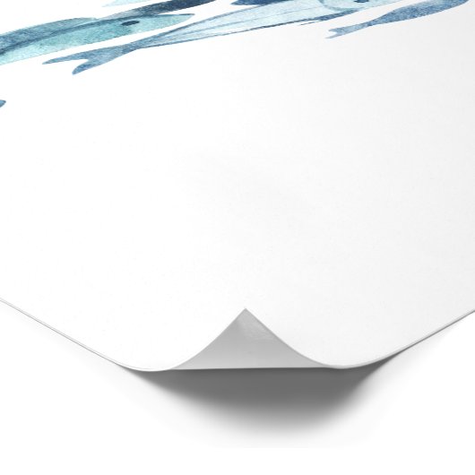 沿岸の青い魚のリハーサルディナーウェルカムサイン ポスター (角)