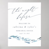 沿岸の青い魚のリハーサルディナーウェルカムサイン ポスター (正面)