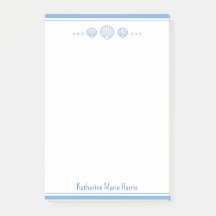 沿岸の青とホタテの貝殻パーソナライズされた