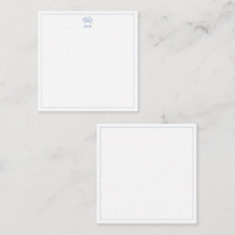 沿岸の青と白のカニのモノグラム エンクロージャーカード