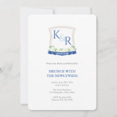沿岸の青と白のクレストニューウェズブランチ 招待状 (正面)