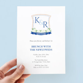 沿岸の青と白のクレストニューウェズブランチ 招待状