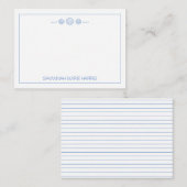 沿岸の青と白の貝殻パーソナライズされた ノートカード (正面/裏面)