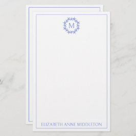 沿岸の青と白ヒトデリースモノグラム 便箋