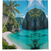 「沿岸の静けさで浴室を変える」 シャワーカーテン (正面)