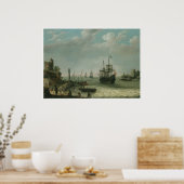 沿岸の風景、アブラハム・ウィラエルツ ポスター (キッチン)