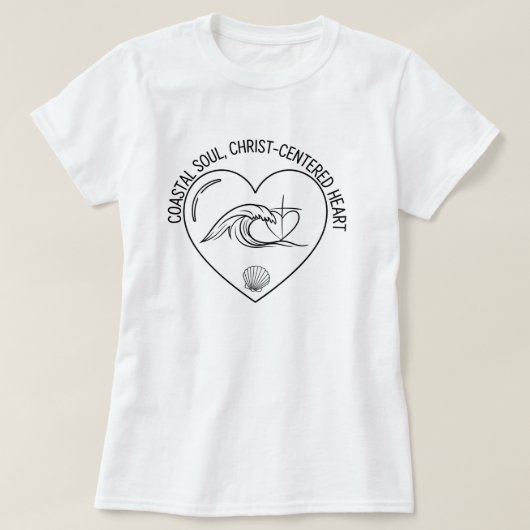 沿岸の魂、キリスト中心の心 - 女性用Fait Tシャツ (デザイン正面)