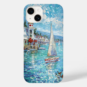 沿岸の鮮やかアートワーク – 帆船,灯台& Case-Mate iPhone 14ケース