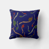 沿岸はっきりした海藻 – 深海海軍装飾用クッション クッション (裏面)