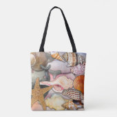 沿岸をテーマにした貝殻とサメの歯 |トートバッグ トートバッグ (裏面)