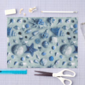 沿岸インディゴブルー星魚のシーシェルビーチ写真 薄葉紙 (クラフト)