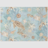 沿岸ウミガメのヒトデ・シーホースのデコパージュ 薄葉紙 (正面)