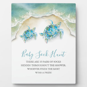 沿岸ウミガメ赤ちゃんシャワーゲームサインプラーク フォトプラーク