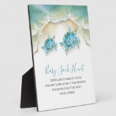 沿岸ウミガメ赤ちゃんシャワーゲームサインプラーク フォトプラーク (側面)