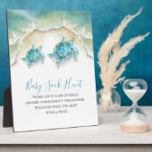 沿岸ウミガメ赤ちゃんシャワーゲームサインプラーク フォトプラーク (側面)