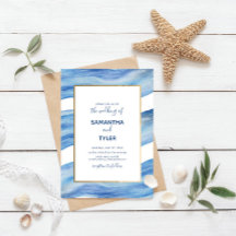 沿岸エレガンスウォーターカラー波インクラシックブルー