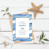 沿岸エレガンスウォーターカラー波インクラシックブルー 招待状