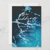 沿岸エレガントのサマーブルー海結婚ズ 招待状 (正面)