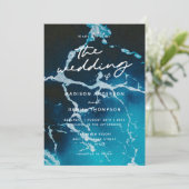 沿岸エレガントのサマーブルー海結婚ズ 招待状 (スタンド正面)