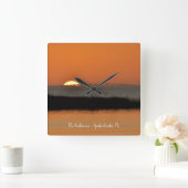 沿岸エレガントの日の出パーソナライズされた スクエア壁時計 (ホーム)