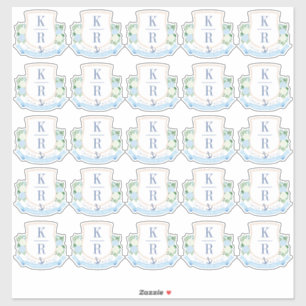 沿岸エレガントの結婚モノグラム シール