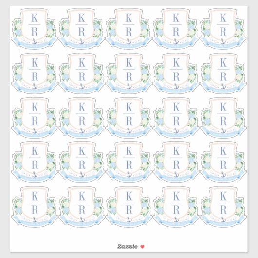 沿岸エレガントの結婚モノグラム シール (シート)