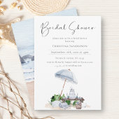 沿岸エレガントビーチブライダルシャワー保存日 招待状