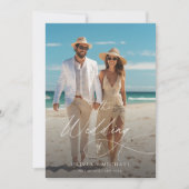 沿岸エレガントビーチ写結婚真 招待状 (正面)