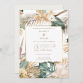 沿岸エレガントビーチ目的地の結婚式 招待状 (正面/裏面)